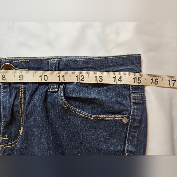 Red Blue Denim Womens Dark Blue 5 Pocket Long Mid Rise Skinny Jeans Size 7/8 - Picture 7 of 11